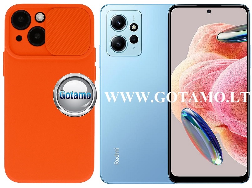 B-Private dėklas nugarėlė Xiaomi Redmi Note 12 4G mobiliajam telefonui oranžinės spalvos