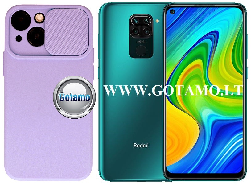 B-Private dėklas nugarėlė Xiaomi Redmi Note 9 mobiliajam telefonui šviesiai violetinės (levandų) spalvos