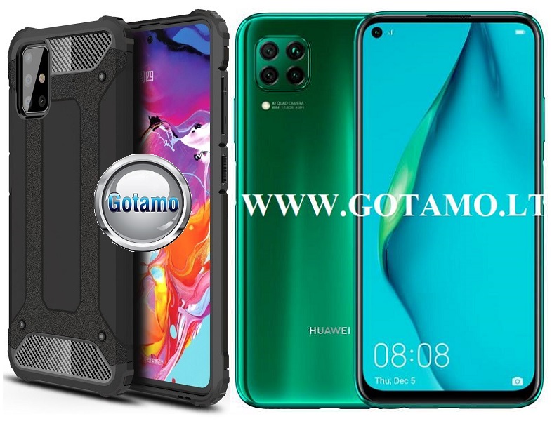 B-Safe dėklas nugarėlė šarvai Huawei P40 Lite mobiliesiems telefonams juodos spalvos