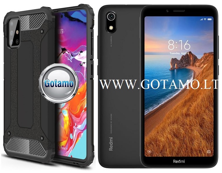 B-Safe dėklas nugarėlė šarvai Xiaomi Redmi 7A mobiliesiems telefonams juodos spalvos
