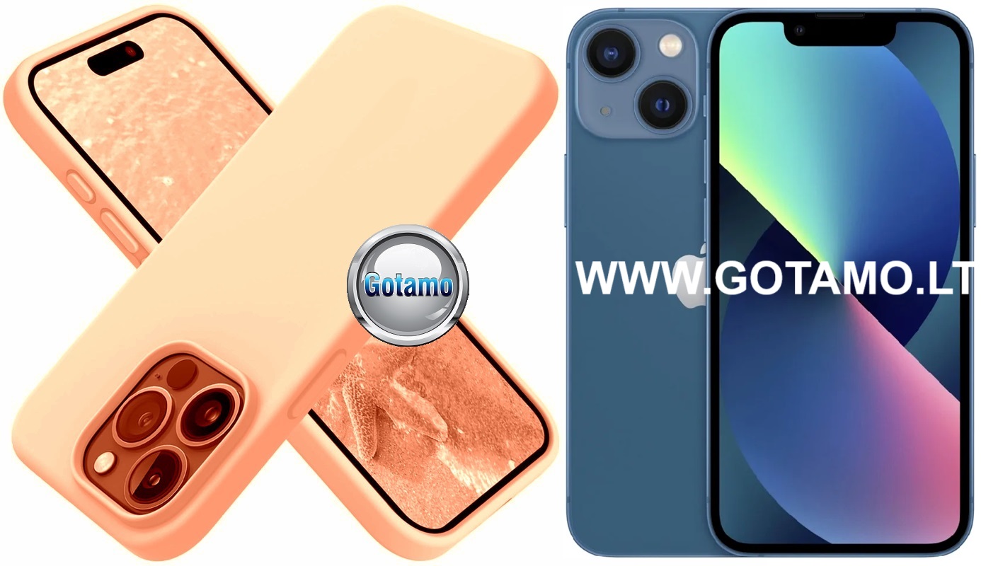 B-Soft dėklas nugarėlė Apple iPhone 13 telefonui šviesiai oranžinės spalvos 1 B soft deklas Apple iPhone 13 sviesiai oranzines