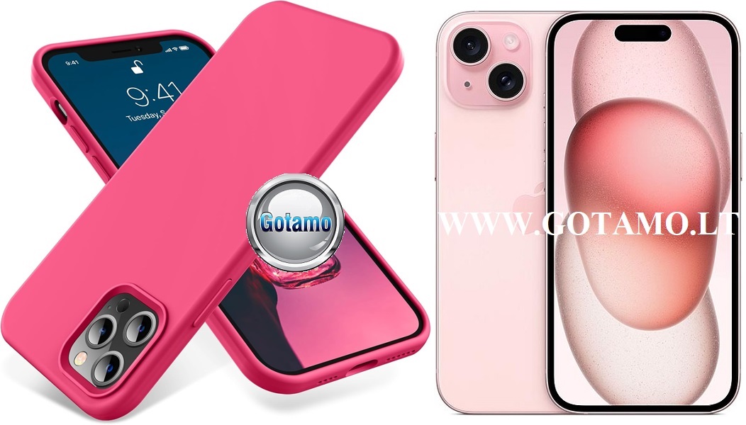 B-Soft dėklas nugarėlė Apple iPhone 15 mobiliajam telefonui bordo spalvos 1 B soft deklas Apple iPhone 15 bordo