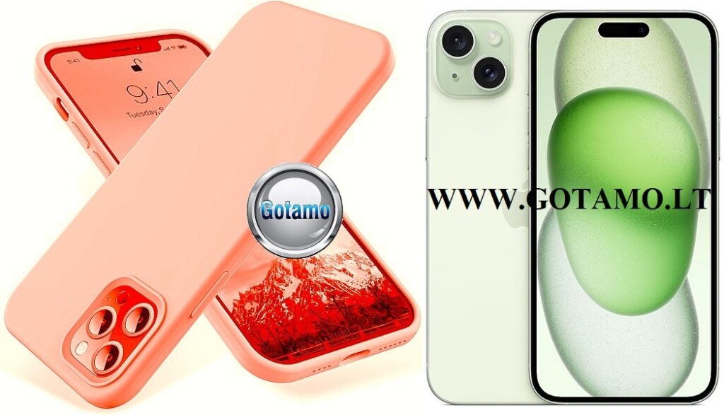 B soft deklas Apple iPhone 15 plus sviesiai oranzines