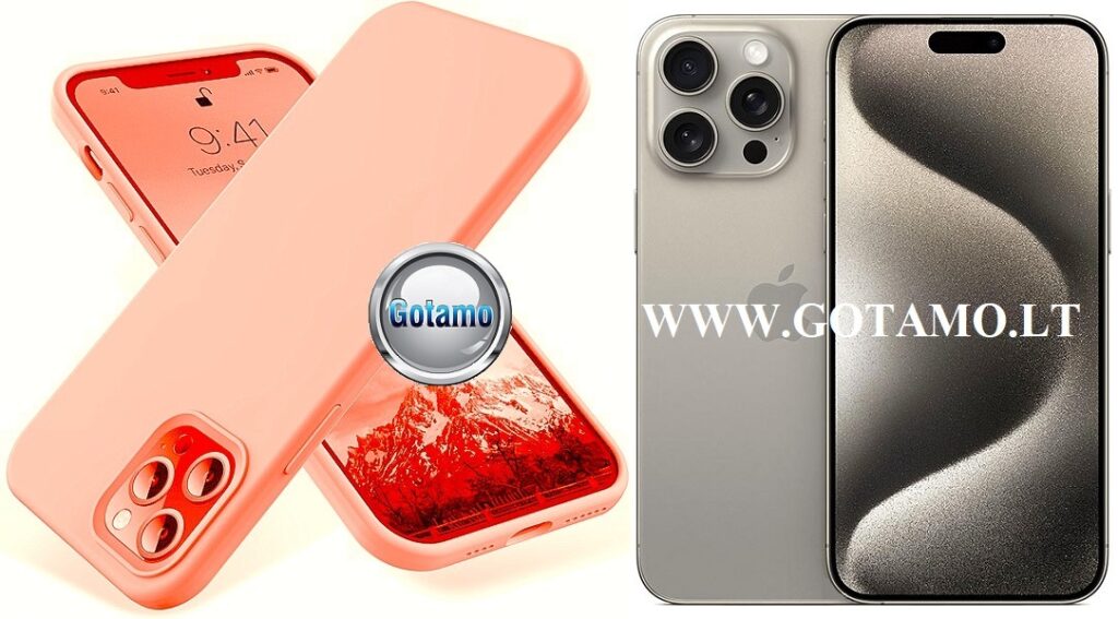 B soft deklas Apple iPhone 15 pro max sviesiai oranzines
