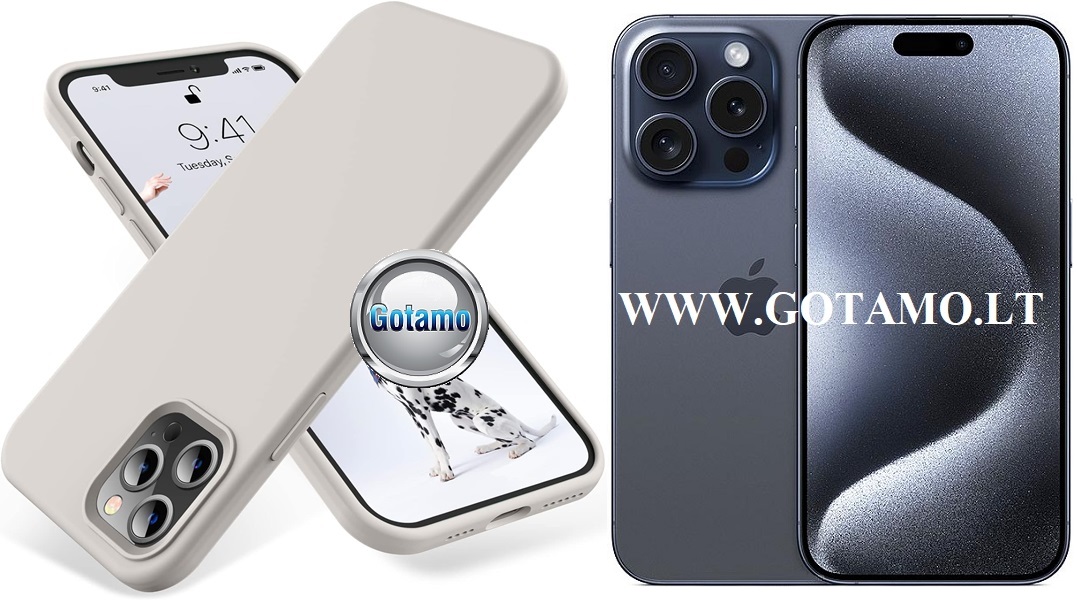 B-Soft dėklas nugarėlė Apple iPhone 15 Pro mobiliajam telefonui pilkos spalvos 1 B soft deklas Apple iPhone 15 pro pilkos