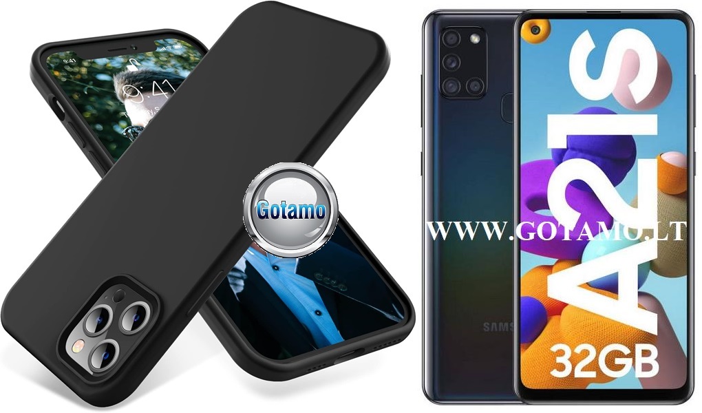 B-Soft dėklas Samsung Galaxy A21s mobiliajam juodos spalvos