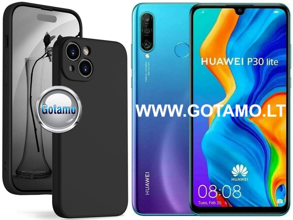 B-Soft Plus dėklas nugarėlė Huawei P30 Lite telefonui juodos spalvos