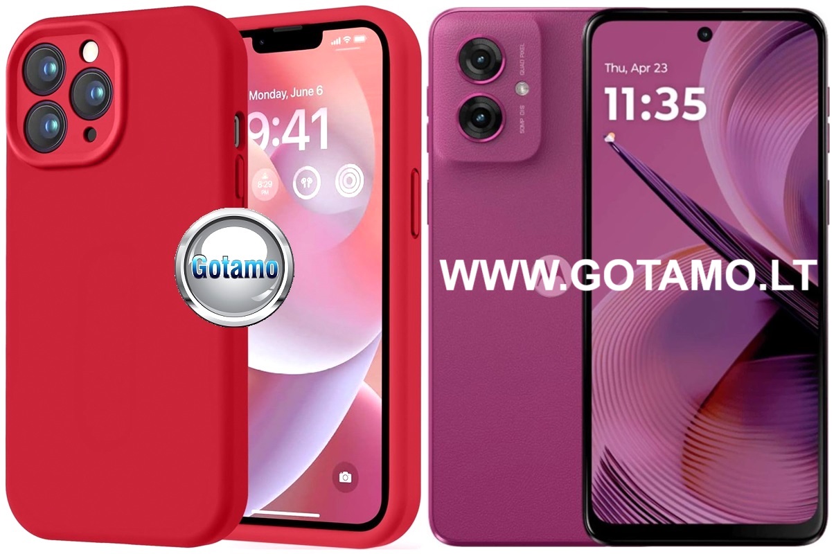 B-Soft Plus dėklas nugarėlė Motorola Moto G54, Motorola Moto G55, Motorola Moto G64 telefonams raudonos spalvos 1 B-Soft Plus dėklas nugarėlė Motorola Moto G54