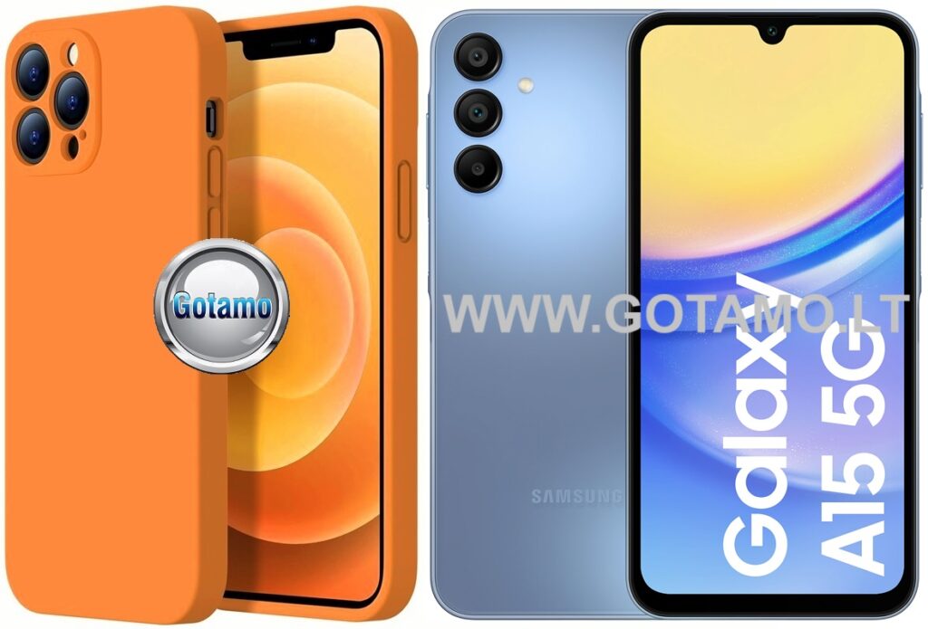 B-Soft Plus dėklas Samsung Galaxy A15 5G oranžinės spalvos