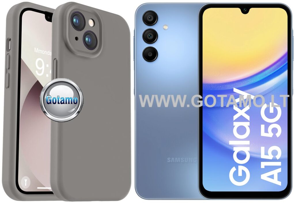B-Soft Plus dėklas Samsung Galaxy A15 5G pilkos spalvos