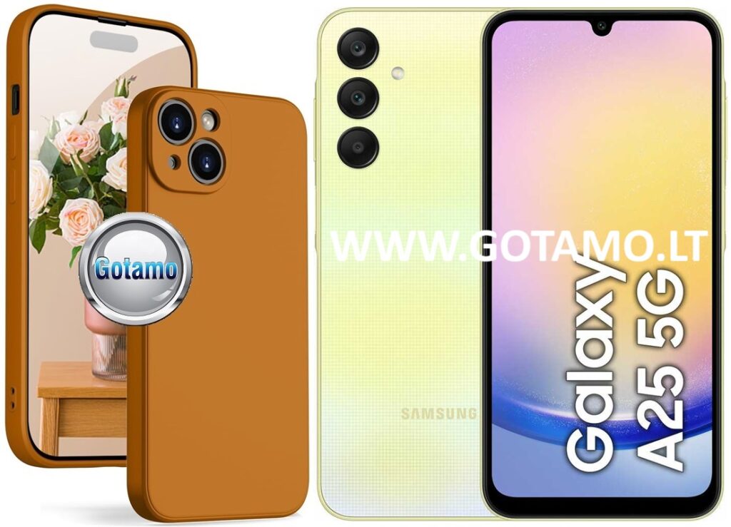 B-Soft Plus dėklas Samsung Galaxy A25 mobiliajam karamelės spalvos