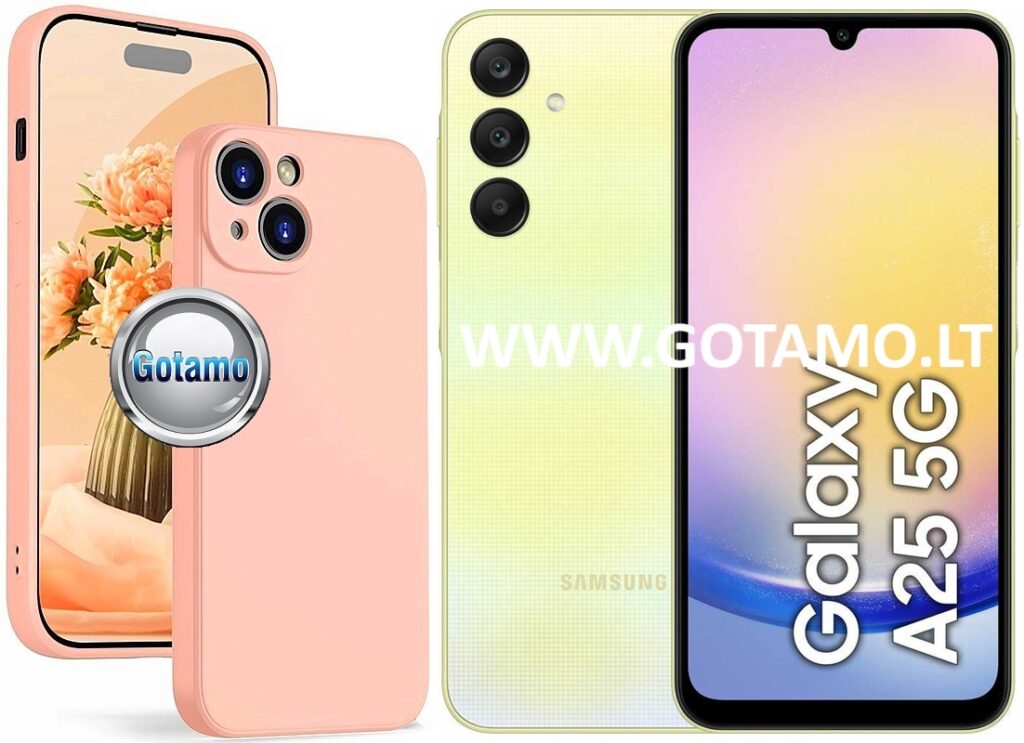 B-Soft Plus dėklas Samsung Galaxy A25 mobiliajam oranžinės spalvos