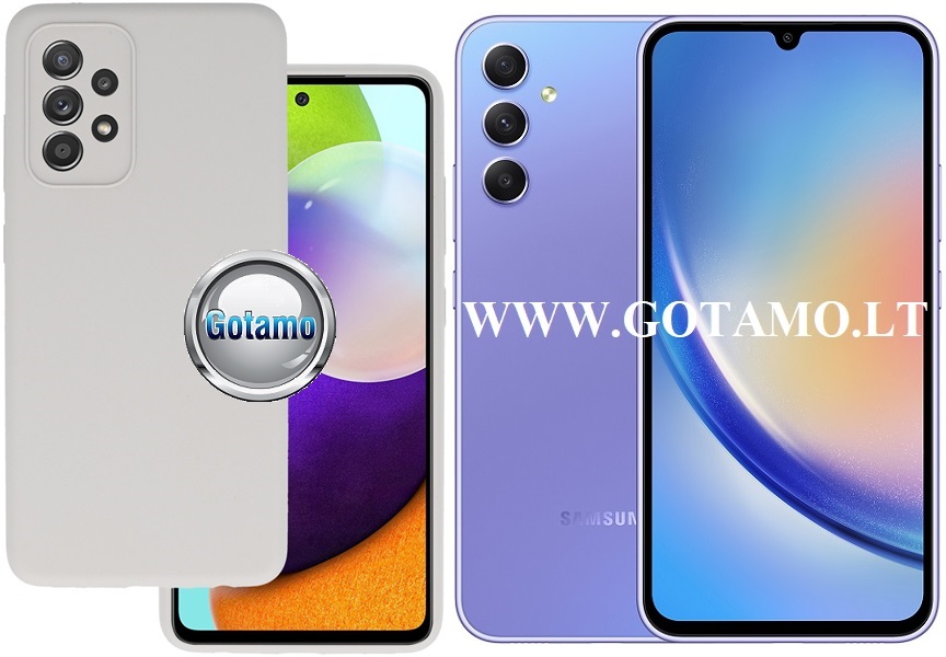 B-Soft Plus dėklas Samsung Galaxy A34 mobiliajam pilkos spalvos