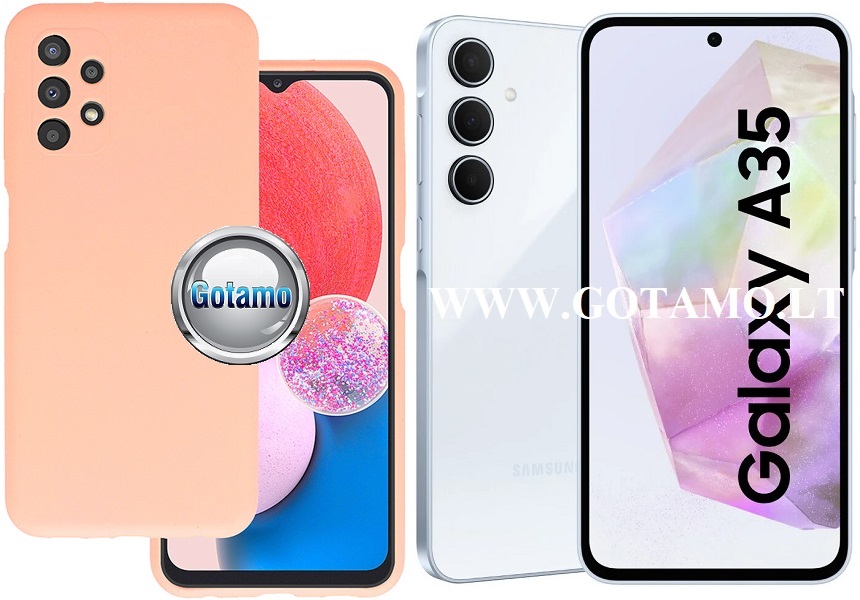B-Soft Plus dėklas Samsung Galaxy A35 mobiliajam oranžinės spalvos
