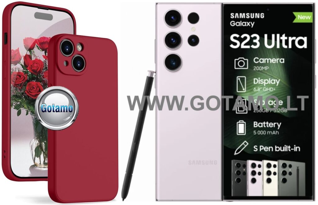 B-Soft Plus dėklas Samsung Galaxy S23 Ultra mobiliajam bordo spalvos