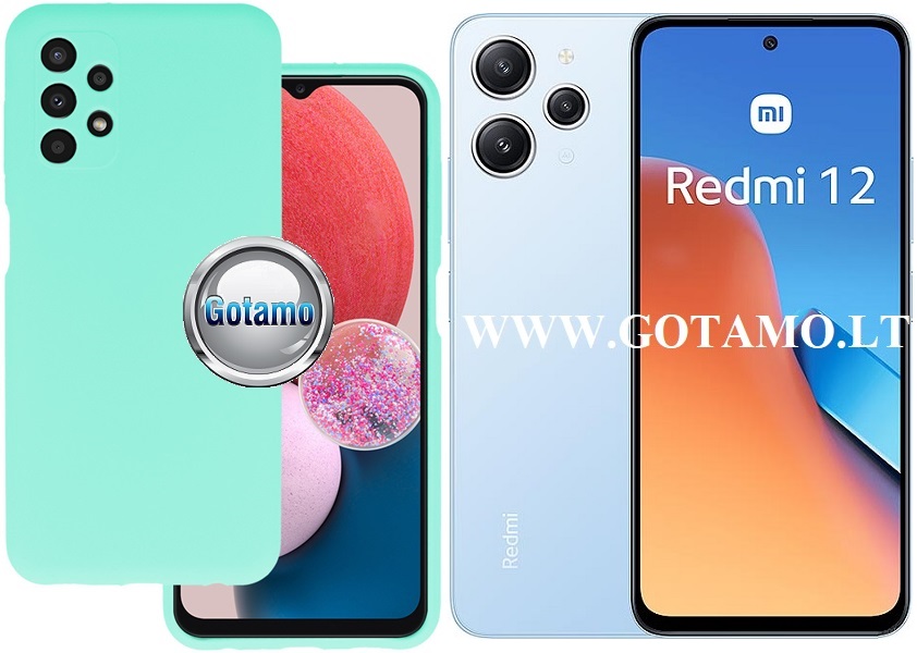 B-Soft Plus dėklas nugarėlė Xiaomi Redmi 12, Xiaomi Redmi 12 5G mobiliesiems telefonams mėtinės spalvos