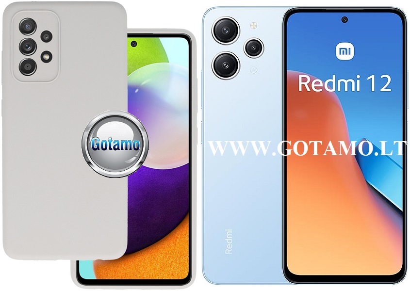 B-Soft Plus dėklas nugarėlė Xiaomi Redmi 12, Xiaomi Redmi 12 5G mobiliesiems telefonams pilkos spalvos
