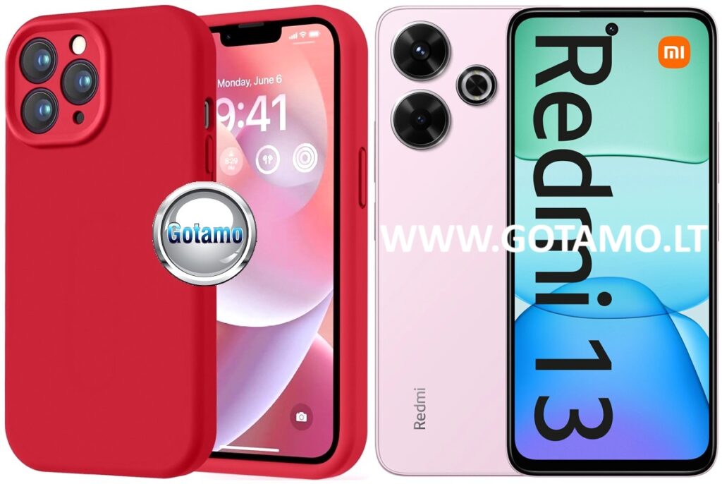 B-Soft Plus dėklas nugarėlė Xiaomi Redmi 13, Xiaomi Redmi 13 5G telefonams raudonos spalvos