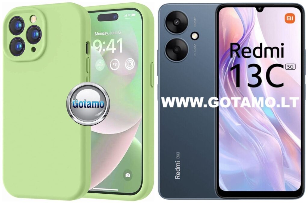 B-Soft Plus dėklas nugarėlė Xiaomi Redmi 13C 5G telefonui mačos žalios spalvos