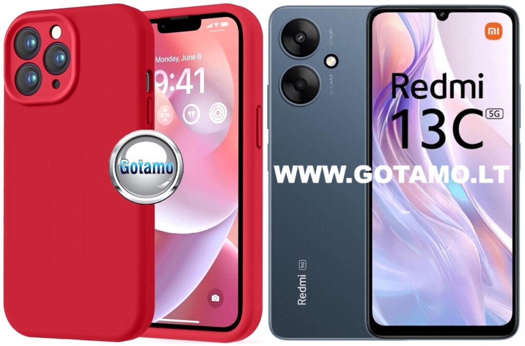 B-Soft Plus dėklas nugarėlė Xiaomi Redmi 13C 5G telefonui raudonos spalvos