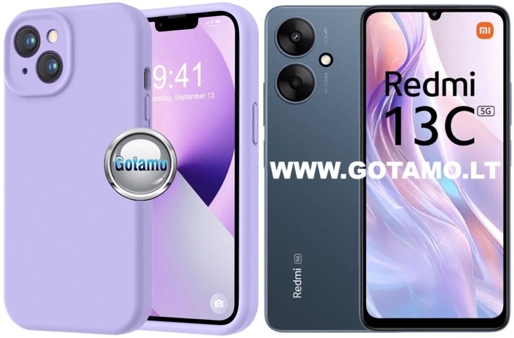B-Soft Plus dėklas nugarėlė Xiaomi Redmi 13C 5G telefonui šviesiai violetinės levandų spalvos
