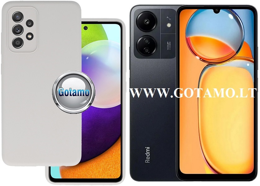 B-Soft Plus dėklas nugarėlė Xiaomi Redmi 13C, Xiaomi Poco C65 mobiliesiems telefonams pilkos spalvos