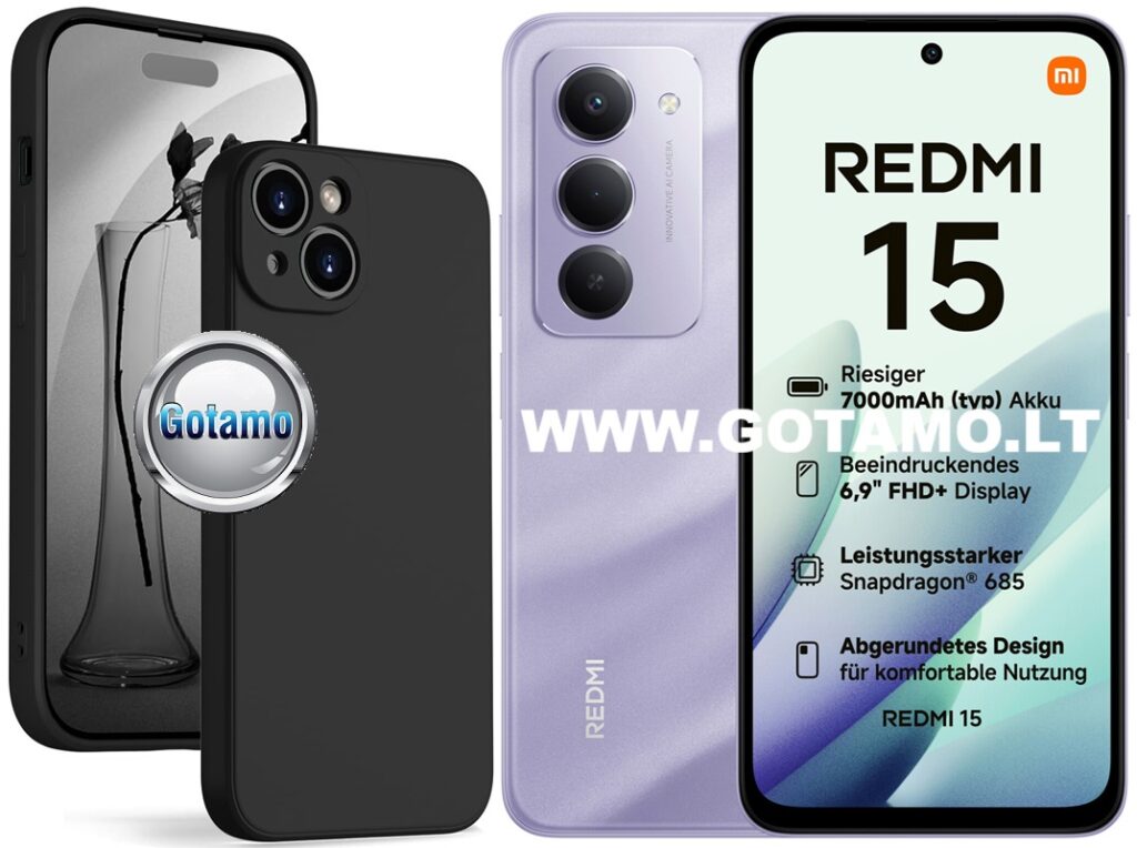B-Soft Plus dėklas nugarėlė Xiaomi Redmi 15 4G (juodos spalvos)