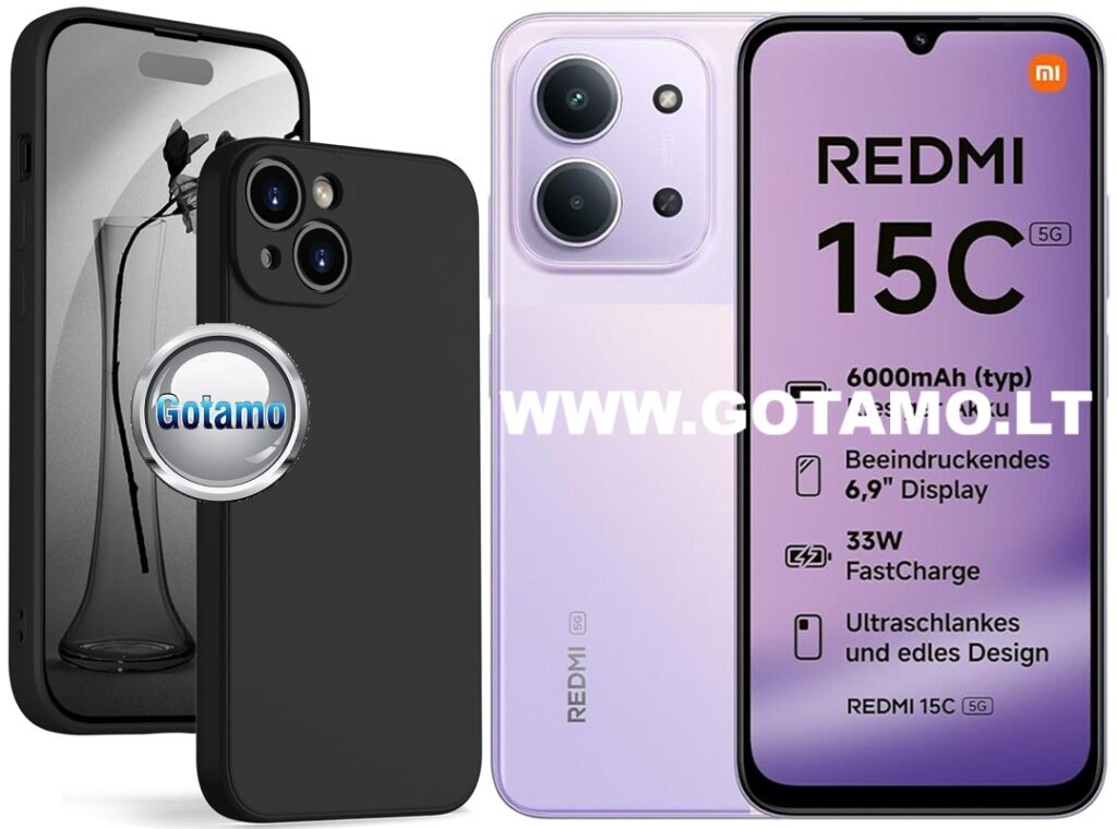 B-Soft Plus dėklas nugarėlė Xiaomi Redmi 15C 5G (juodos spalvos)
