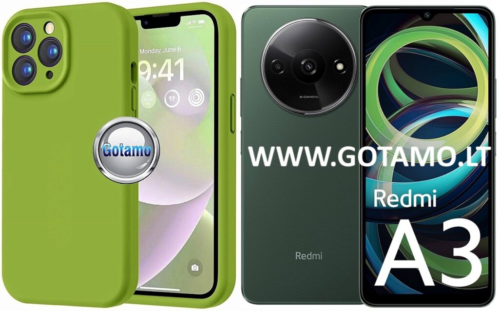 B-Soft Plus dėklas nugarėlė Xiaomi Redmi A3 telefonui alyvuogių žalios spalvos