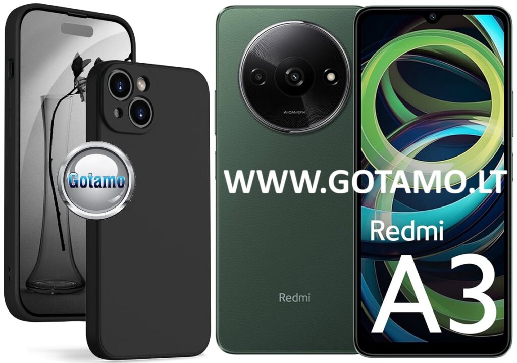 B-Soft Plus dėklas nugarėlė Xiaomi Redmi A3 telefonui juodos spalvos