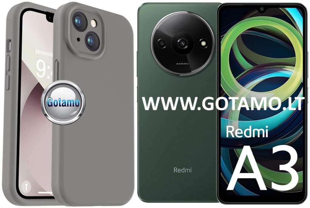 B-Soft Plus dėklas nugarėlė Xiaomi Redmi A3 telefonui titano pilkos spalvos