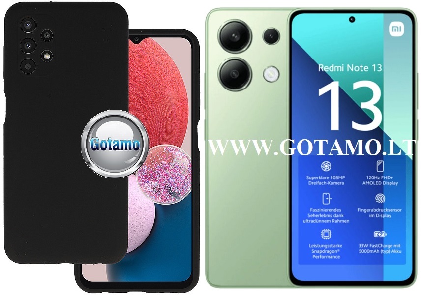 B-Soft Plus dėklas nugarėlė Xiaomi Redmi Note 13 4G mobiliajam telefonui juodos spalvos
