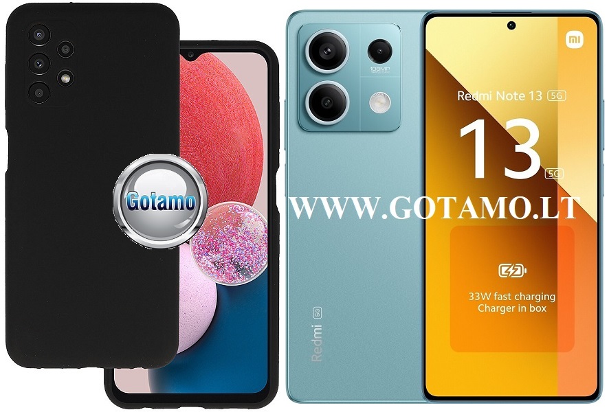 B-Soft Plus dėklas nugarėlė Xiaomi Redmi Note 13 5G mobiliajam telefonui juodos spalvos