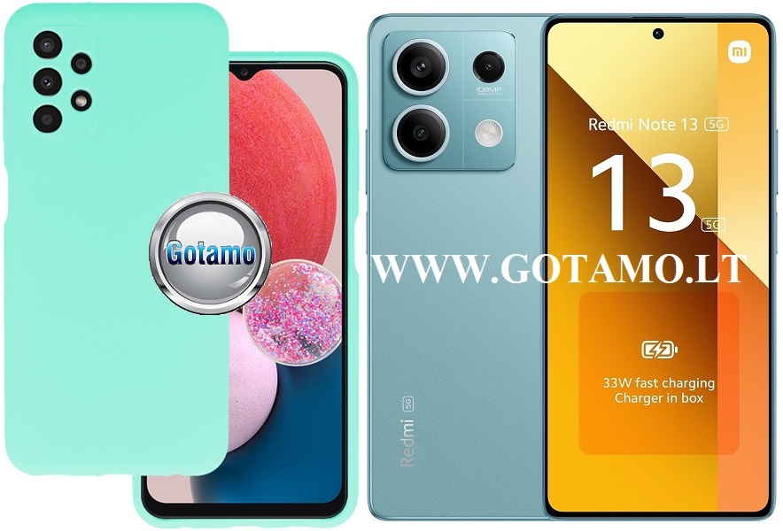 B-Soft Plus dėklas nugarėlė Xiaomi Redmi Note 13 5G mobiliajam telefonui mėtinės spalvos