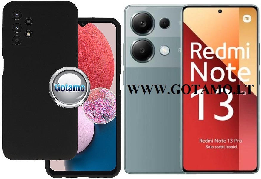 B-Soft Plus dėklas nugarėlė Xiaomi Redmi Note 13 Pro 4G, Xiaomi Poco M6 Pro mobiliesiems telefonams juodos spalvos
