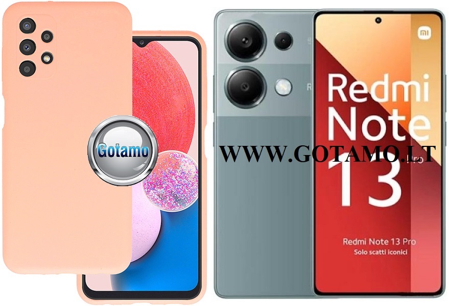 B-Soft Plus dėklas nugarėlė Xiaomi Redmi Note 13 Pro 4G, Xiaomi Poco M6 Pro mobiliesiems telefonams šviesiai oranžinės spalvos