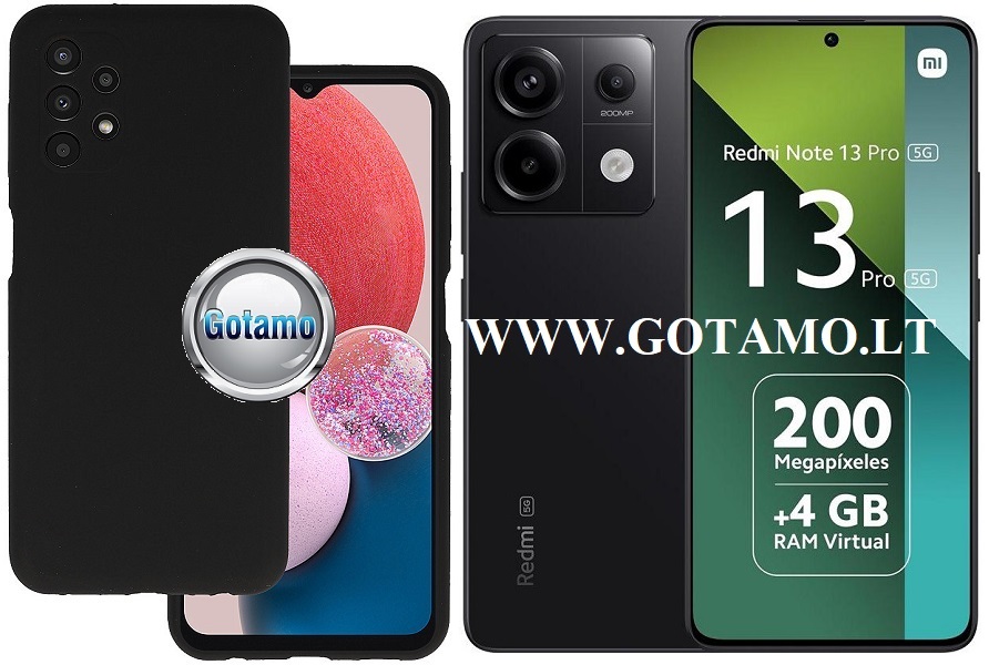 B-Soft Plus dėklas nugarėlė Xiaomi Redmi Note 13 Pro 5G, Xiaomi Poco X6 mobiliesiems telefonams juodos spalvos