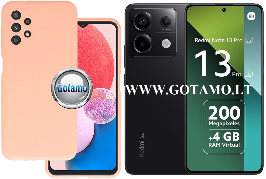 B-Soft Plus dėklas nugarėlė Xiaomi Redmi Note 13 Pro 5G, Xiaomi Poco X6 mobiliesiems telefonams šviesiai oranžinės spalvos