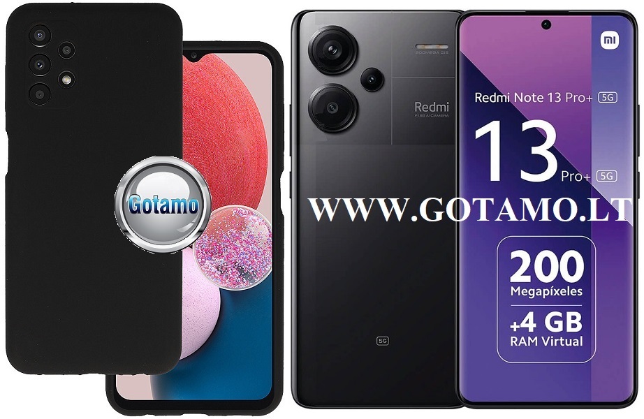 B-Soft Plus dėklas nugarėlė Xiaomi Redmi Note 13 Pro Plus mobiliajam telefonui juodos spalvos