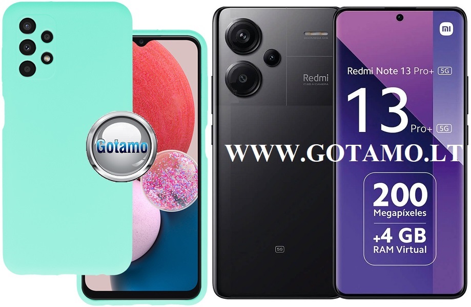 B-Soft Plus dėklas nugarėlė Xiaomi Redmi Note 13 Pro Plus mobiliajam telefonui mėtinės spalvos