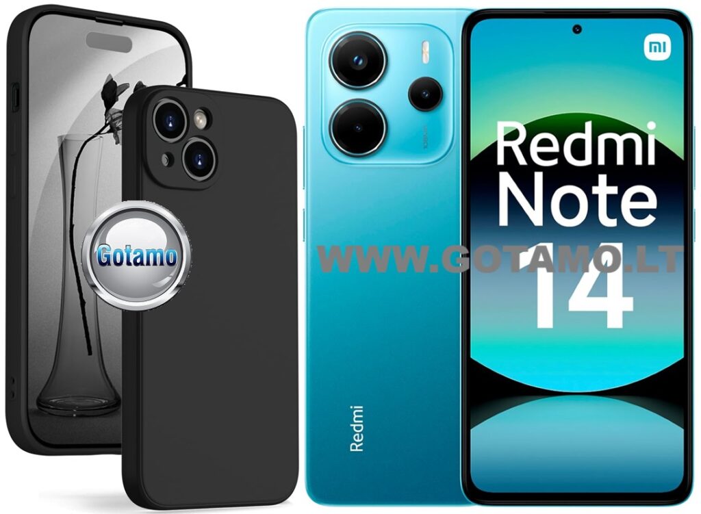 B-Soft Plus dėklas nugarėlė Xiaomi Redmi Note 14 4G telefonui juodos spalvos