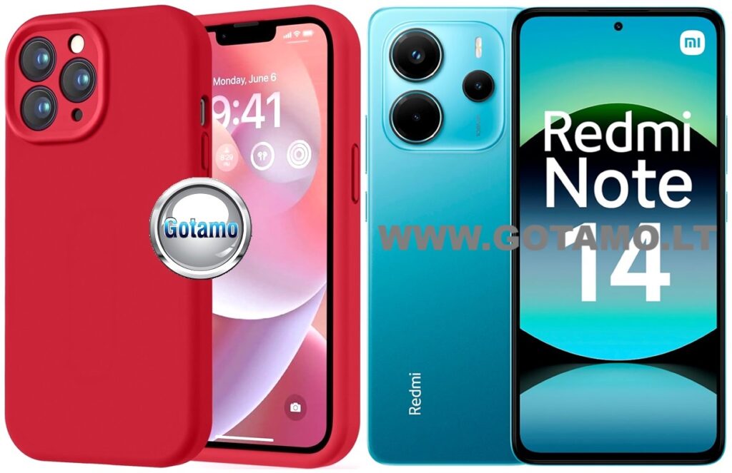 B-Soft Plus dėklas nugarėlė Xiaomi Redmi Note 14 4G telefonui raudonos spalvos