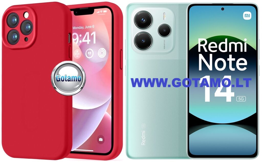 B-Soft Plus dėklas nugarėlė Xiaomi Redmi Note 14 5G telefonui raudonos spalvos
