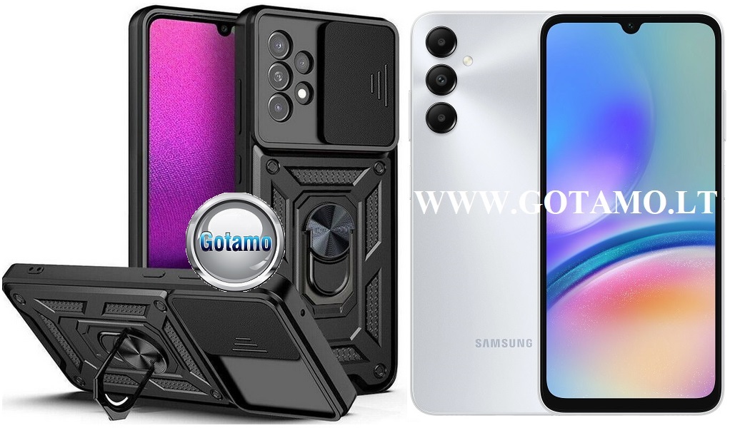 B-Ultra dėklas Samsung Galaxy A05s mobiliajam juodos spalvos