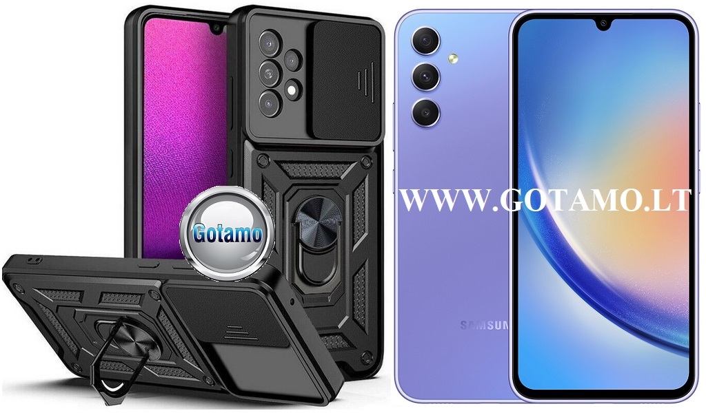 B-Ultra dėklas Samsung Galaxy A34 mobiliajam juodos spalvos
