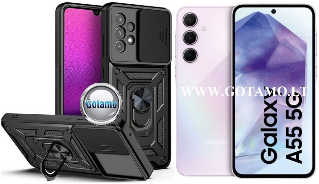 B-Ultra dėklas Samsung Galaxy A55 mobiliajam juodos spalvos