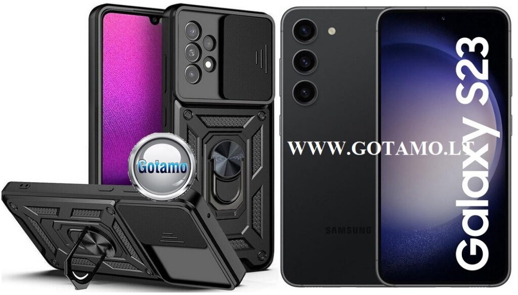 B-Ultra dėklas Samsung Galaxy S23 mobiliajam juodos spalvos