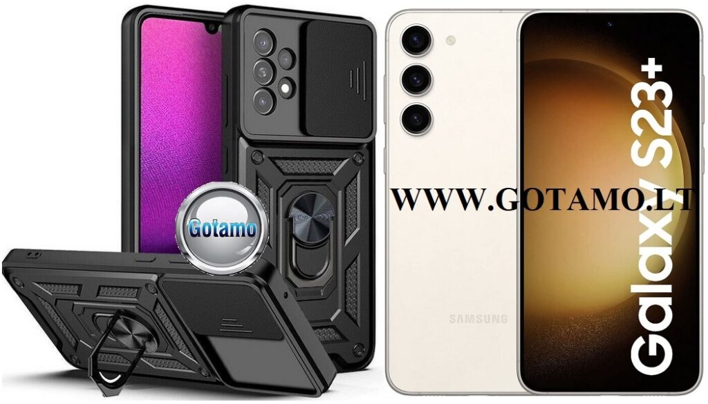 B-Ultra dėklas Samsung Galaxy S23+ (S23 Plus) mobiliajam juodos spalvos