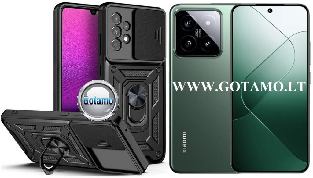 B-Ultra dėklas nugarėlė šarvai Xiaomi 14 mobiliajam telefonui juodos spalvos
