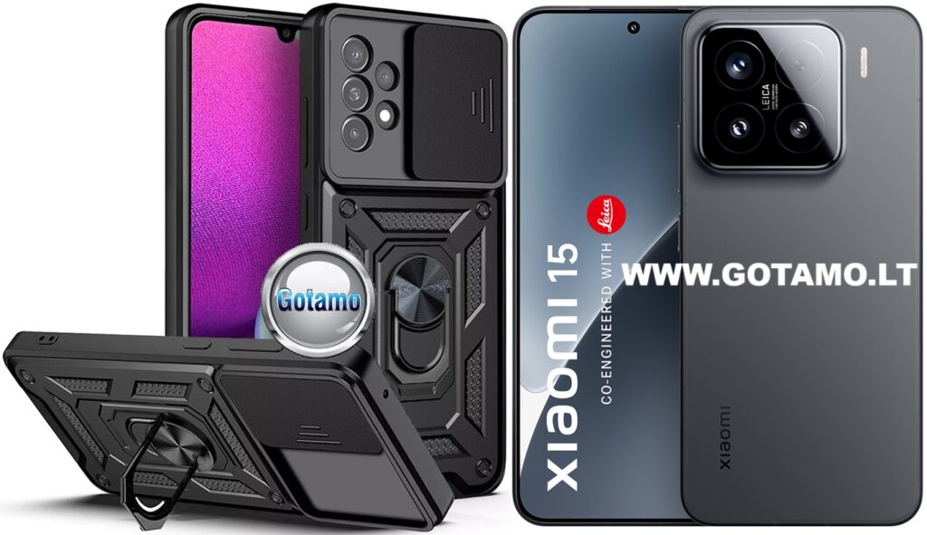 B-Ultra dėklas nugarėlė šarvai Xiaomi 15 telefonui juodos spalvos